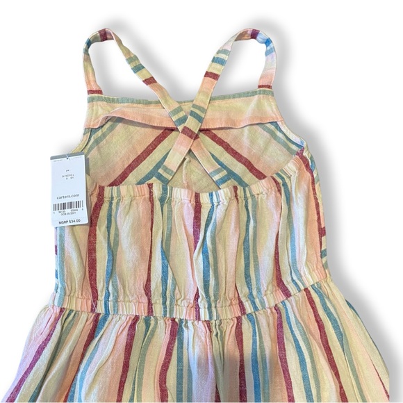 NWT Carter’s Kid Striped Linen Dress - size 8 - Picture 3 of 5